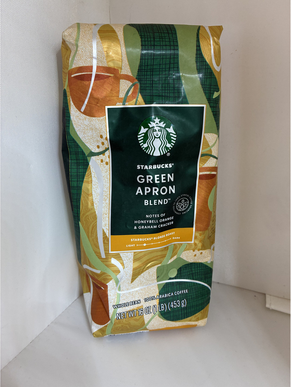 Starbucks Green Apron Blend Whole Bean Coffee 16 oz